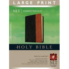 NLT Compact Large Print - Black / Tan Leather Like